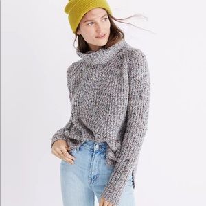 Madewell Colorfleck Ribbed Turtleneck Sweater | size small